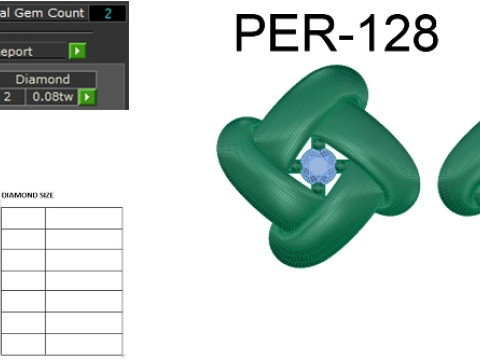 Printable 3D Jewelry design of Earrings with diamonds 3D Model