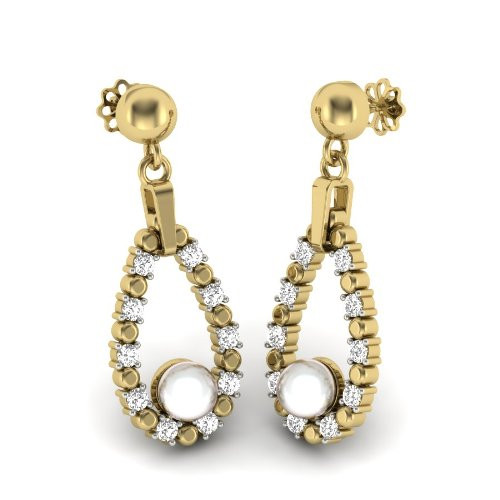 Printable 3D Jewelry design of Earrings with diamonds 3D Model .c4d .max .obj .3ds .fbx .stl .blend