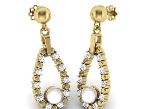 Printable 3D Jewelry design of Earrings with diamonds 3D 模型