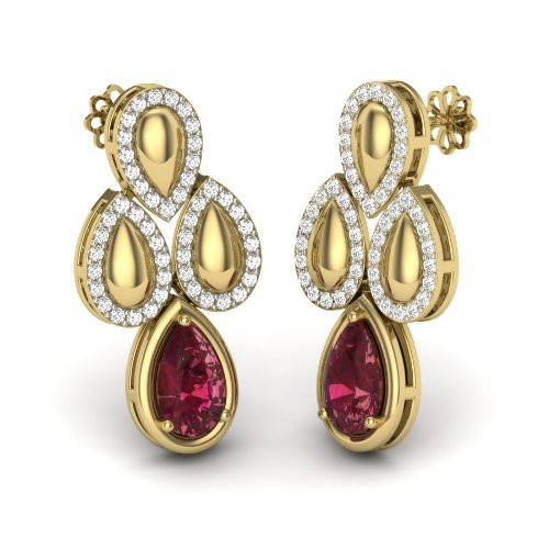 Printable 3D Jewelry design of Earrings with diamonds 3D Модель .c4d .max .obj .3ds .fbx .stl .blend 