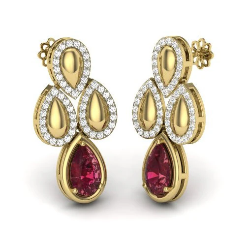 Printable 3D Jewelry design of Earrings with diamonds 3D Model .c4d .max .obj .3ds .fbx .stl .blend 