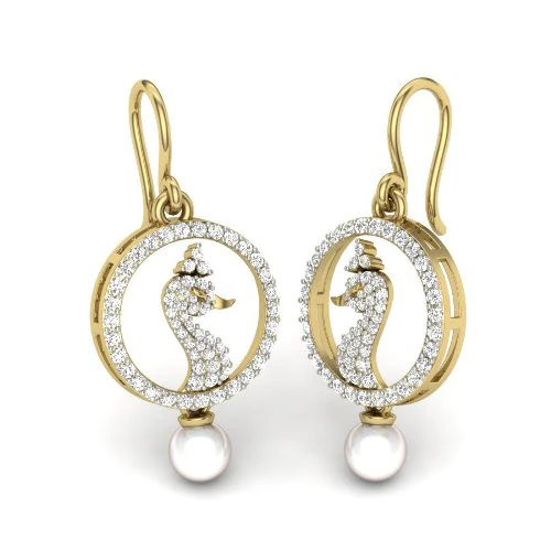 Printable 3D Jewelry design of Earrings with diamonds 3D Model .c4d .max .obj .3ds .fbx .stl .blend 