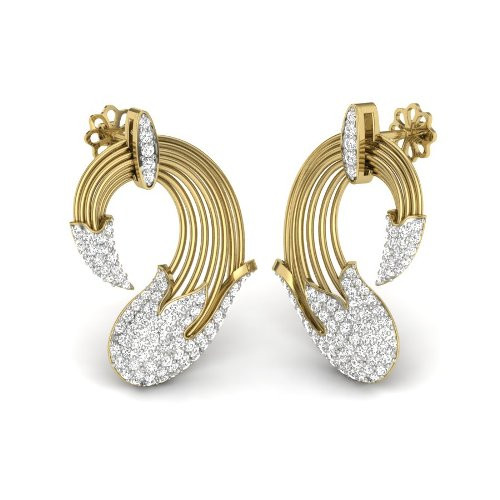 Printable 3D Jewelry design of Earrings with diamonds 3D Model .c4d .max .obj .3ds .fbx .stl .blend 