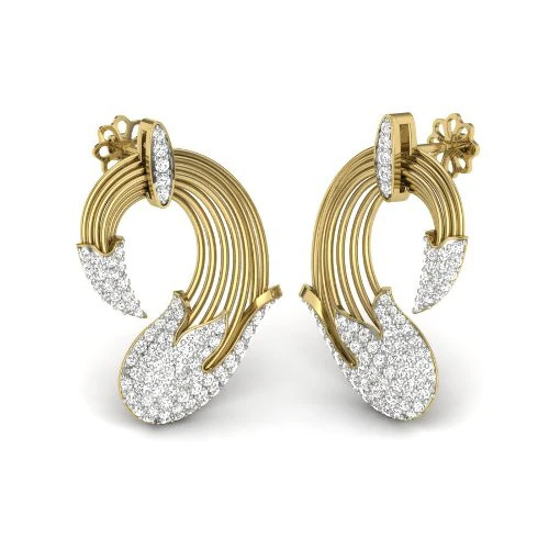 Printable 3D Jewelry design of Earrings with diamonds 3D Model .c4d .max .obj .3ds .fbx .stl .blend 