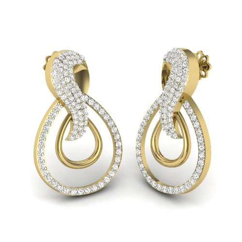 Printable 3D Jewelry design of Earrings with diamonds 3D Model .c4d .max .obj .3ds .fbx .stl .blend 