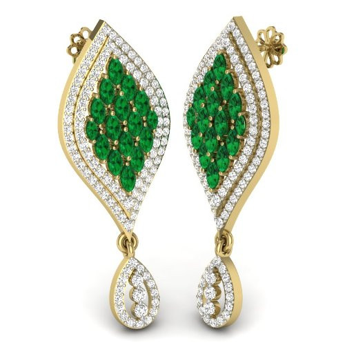 Printable 3D Jewelry design of Earrings with diamonds 3D 모델 .c4d .max .obj .3ds .fbx .stl .blend