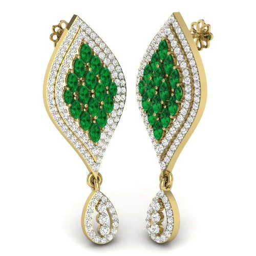 Printable 3D Jewelry design of Earrings with diamonds 3D Model .c4d .max .obj .3ds .fbx .stl .blend