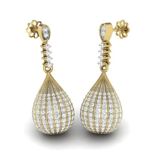 Printable 3D Jewelry design of Earrings with diamonds 3D Model .c4d .max .obj .3ds .fbx .stl .blend