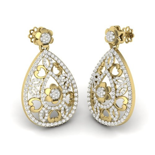 Printable 3D Jewelry design of Earrings with diamonds 3D मॉडल .c4d .max .obj .3ds .fbx .stl .blend