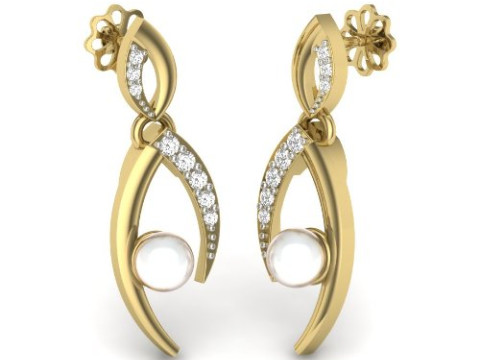 Printable 3D Jewelry design of Earrings with diamonds 3D 模型