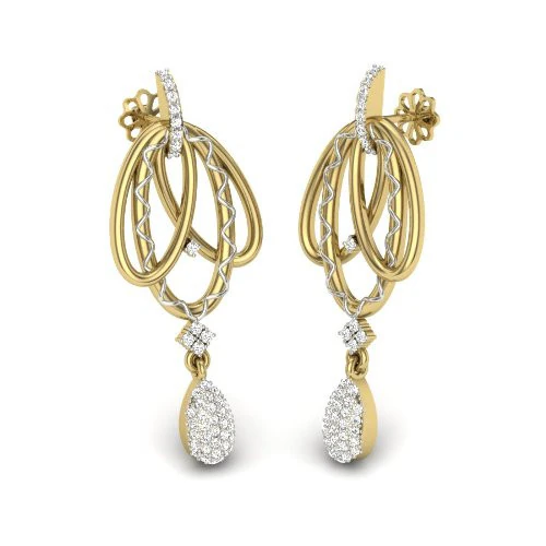 Printable 3D Jewelry design of Earrings with diamonds 3D Model .c4d .max .obj .3ds .fbx .stl .blend