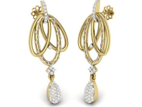 Printable 3D Jewelry design of Earrings with diamonds 3D 模型