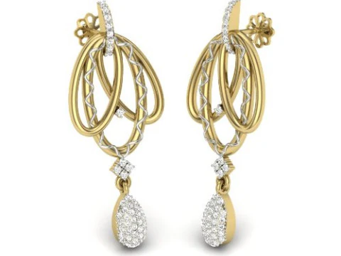 3D-дизайн ювелирных украшений: серьги с бриллиантами для печати 3D Модель