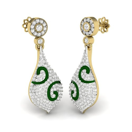 Printable 3D Jewelry design of Earrings with diamonds Model 3D .c4d .max .obj .3ds .fbx .stl .blend