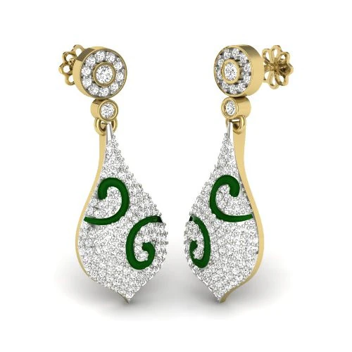 Printable 3D Jewelry design of Earrings with diamonds 3D Model .c4d .max .obj .3ds .fbx .stl .blend 