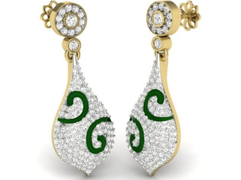 Printable 3D Jewelry design of Earrings with diamonds 3D 模型