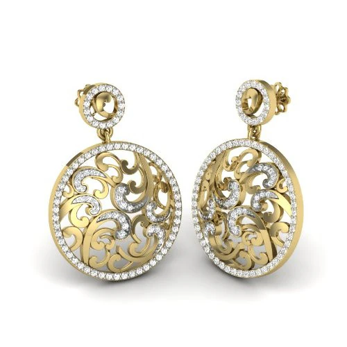Printable 3D Jewelry design of Earrings with diamonds 3D Model .c4d .max .obj .3ds .fbx .stl .blend 