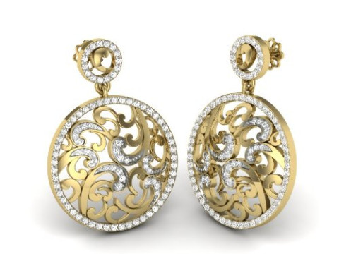 Printable 3D Jewelry design of Earrings with diamonds 3D 模型