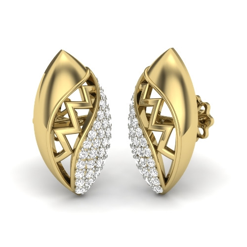 Printable 3D Jewelry design of Earrings with diamonds 3D Модель .c4d .max .obj .3ds .fbx .stl .blend 