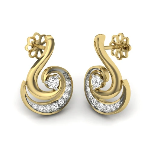 Printable 3D Jewelry design of Earrings with diamonds 3D Model .c4d .max .obj .3ds .fbx .stl .blend 