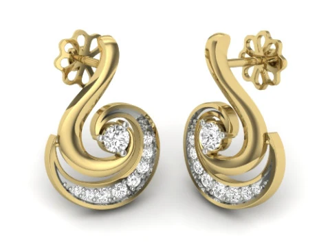 Printable 3D Jewelry design of Earrings with diamonds 3D Model