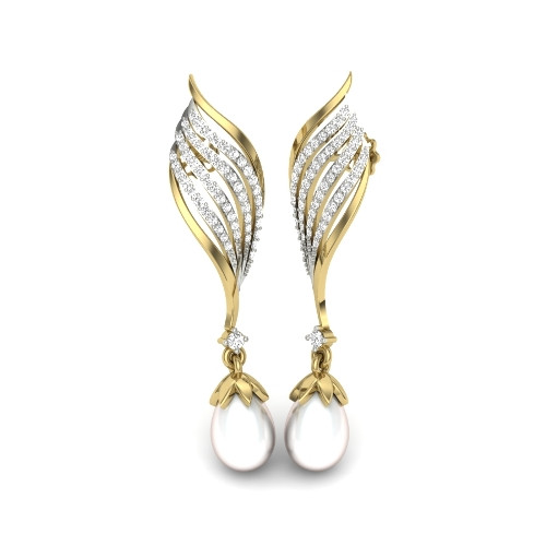 Printable 3D Jewelry design of Earrings with diamonds Modèle 3D .c4d .max .obj .3ds .fbx .stl .blend