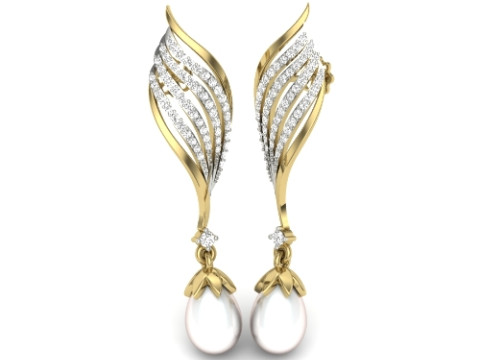 Printable 3D Jewelry design of Earrings with diamonds 3D 모델