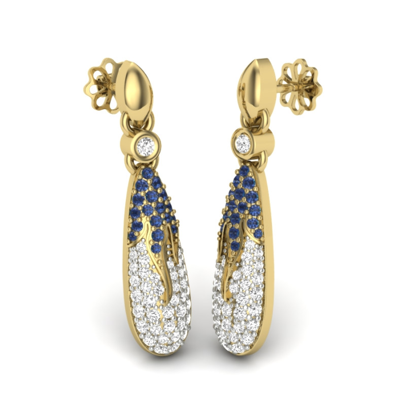 Printable 3D Jewelry design of Earrings with diamonds Model 3D .c4d .max .obj .3ds .fbx .stl .blend 