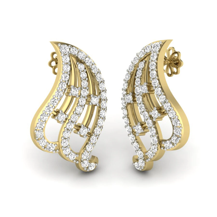 Printable 3D Jewelry design of Earrings with diamonds 3D Model .c4d .max .obj .3ds .fbx .stl .blend 