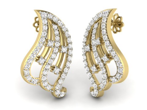 Printable 3D Jewelry design of Earrings with diamonds 3D 模型