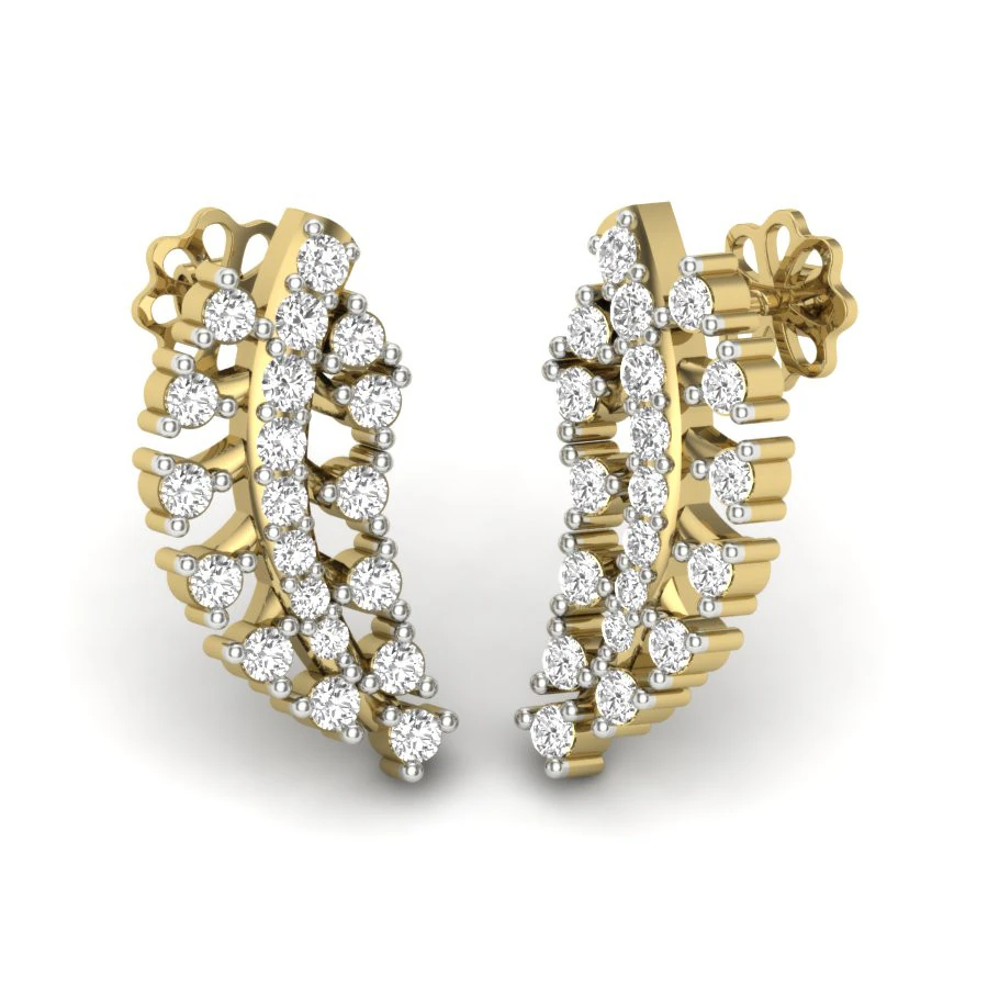 Printable 3D Jewelry design of Earrings with diamonds 3D Model .c4d .max .obj .3ds .fbx .stl .blend 