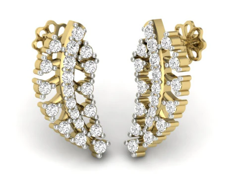 Тривимірний ювелірний дизайн сережок із діамантами для друку 3D Модель