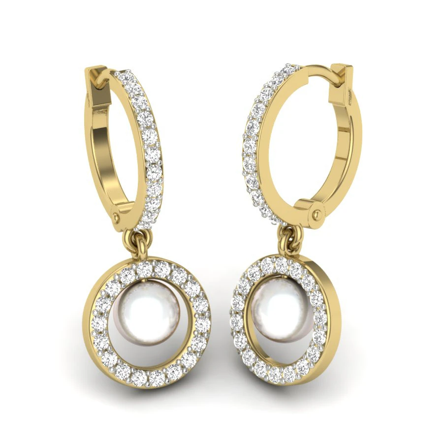 Printable 3D Jewelry design of Earrings with diamonds 3D Model .c4d .max .obj .3ds .fbx .stl .blend 