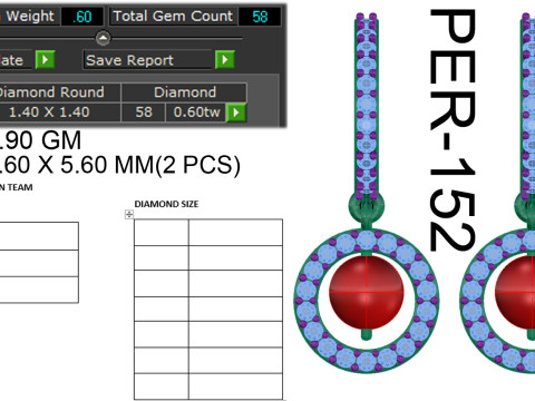 Printable 3D Jewelry design of Earrings with diamonds 3D 모델