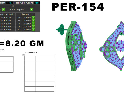 Printable 3D Jewelry design of Earrings with diamonds Modelo 3D