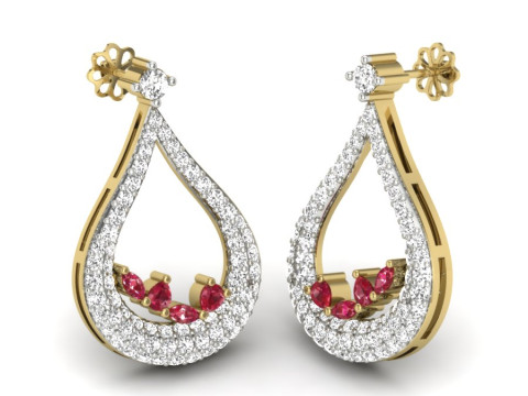 Printable 3D Jewelry design of Earrings with diamonds 3D 模型
