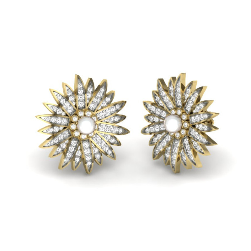 Printable 3D Jewelry design of Earrings with diamonds 3D Model .c4d .max .obj .3ds .fbx .stl .blend