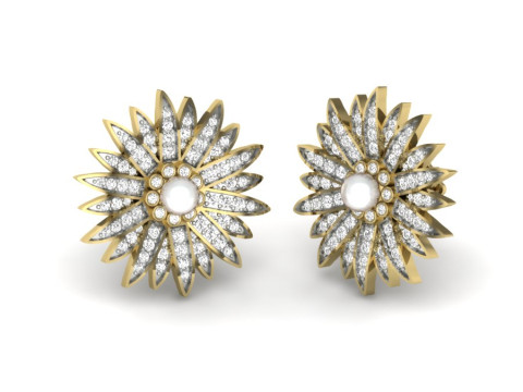 Printable 3D Jewelry design of Earrings with diamonds 3D Модель