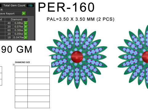 Printable 3D Jewelry design of Earrings with diamonds 3D Model
