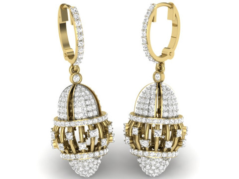 Printable 3D Jewelry design of Earrings with diamonds 3D 模型