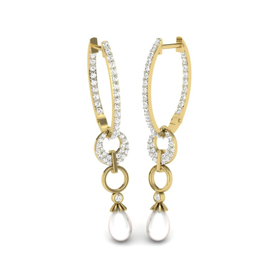 Printable 3D Jewelry design of Earrings with diamonds 3D Model .c4d .max .obj .3ds .fbx .stl .blend 