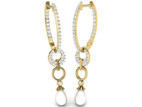 Printable 3D Jewelry design of Earrings with diamonds Model 3D