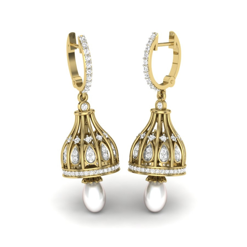Printable 3D Jewelry design of Earrings with diamonds Model 3D .c4d .max .obj .3ds .fbx .stl .blend