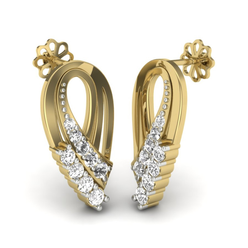 Printable 3D Jewelry design of Earrings with diamonds 3D Modell .c4d .max .obj .3ds .fbx .stl .blend