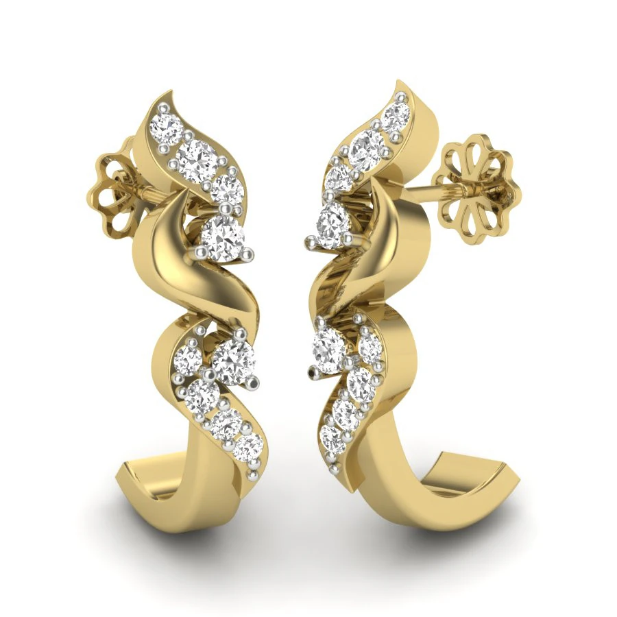 Printable 3D Jewelry design of Earrings with diamonds 3D Model .c4d .max .obj .3ds .fbx .stl .blend 