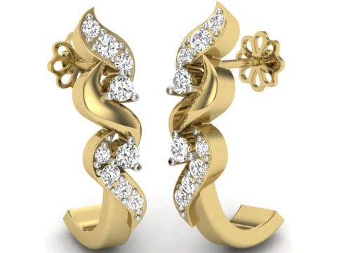 3D-дизайн ювелирных украшений: серьги с бриллиантами для печати 3D Модель