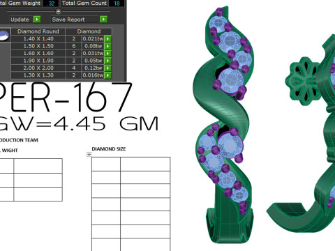 Printable 3D Jewelry design of Earrings with diamonds 3D 모델