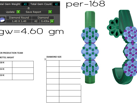Printable 3D Jewelry design of Earrings with diamonds Modello 3D