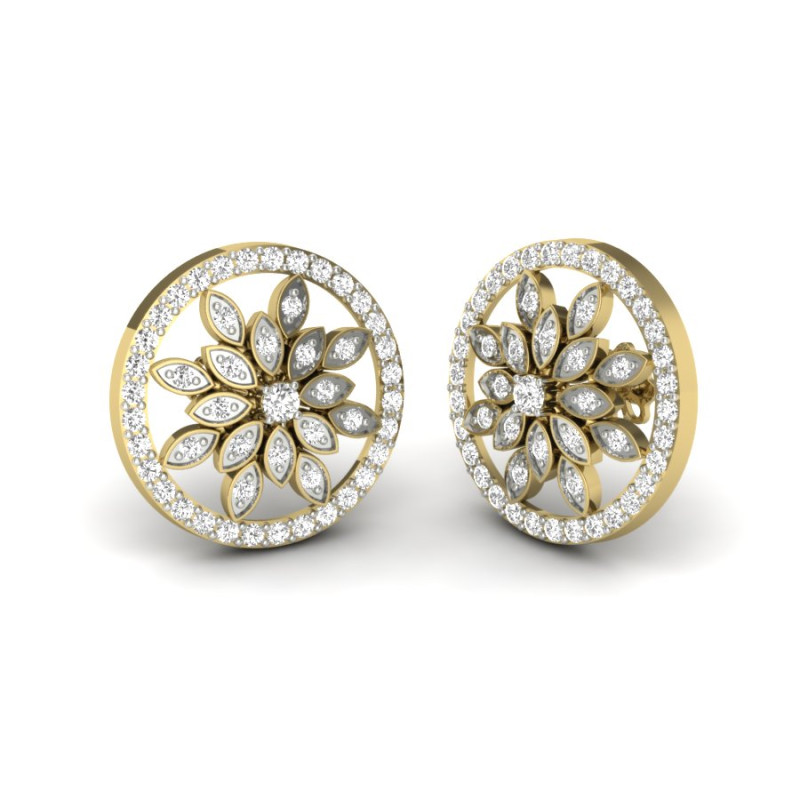 Printable 3D Jewelry design of Earrings with diamonds Modello 3D .c4d .max .obj .3ds .fbx .stl .blend