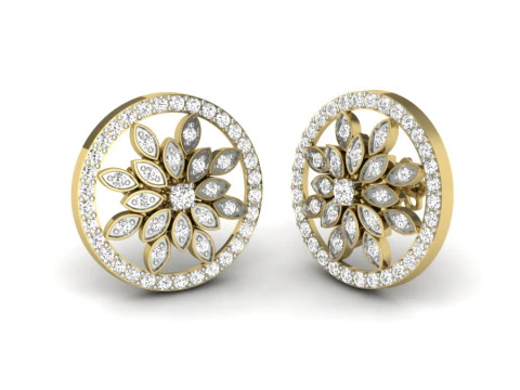 3D-дизайн ювелирных украшений: серьги с бриллиантами для печати 3D Модель